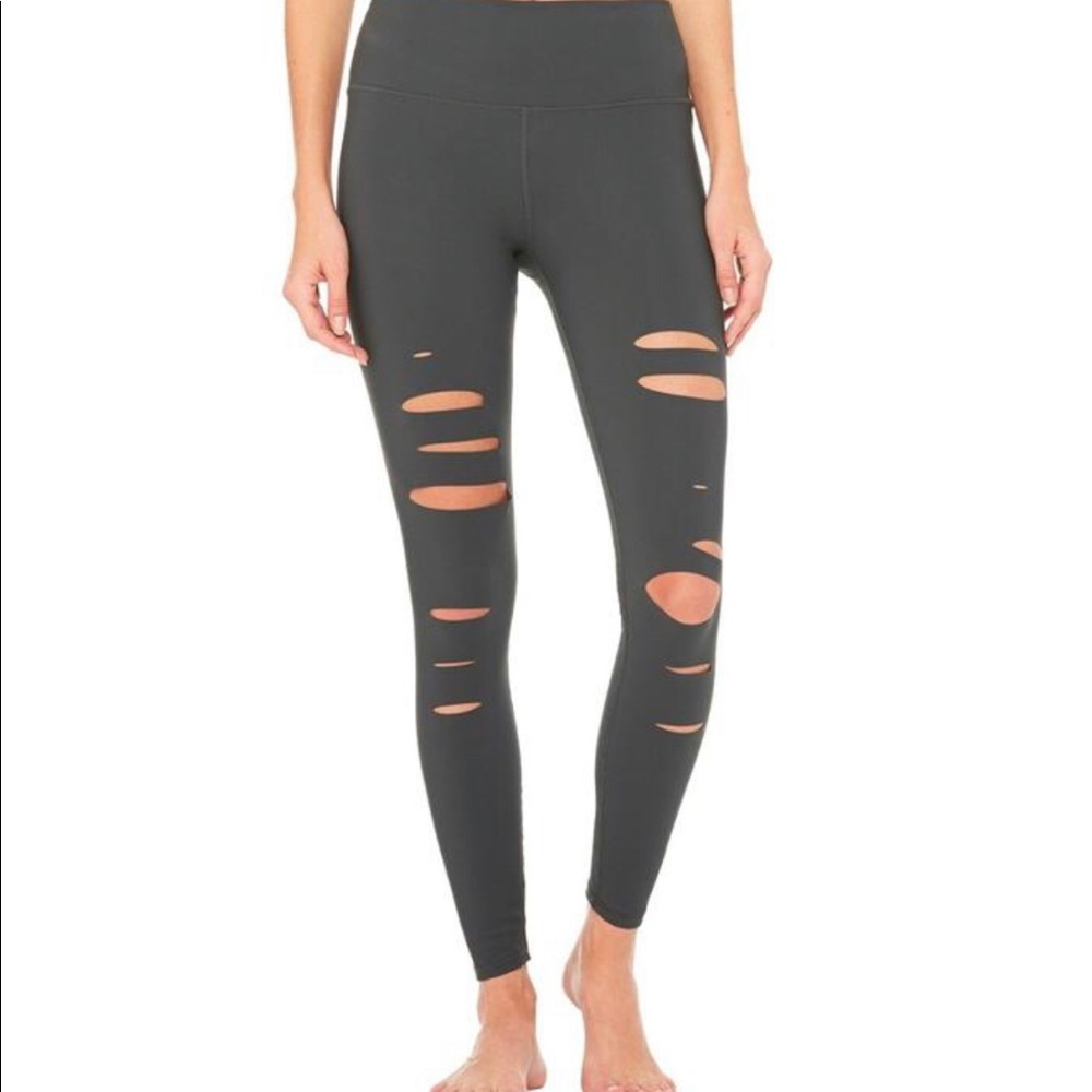 Alo gray tights with holes